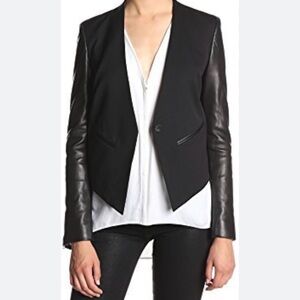 Helmut Lang Cropped Tuxedo Jacket - Size 0